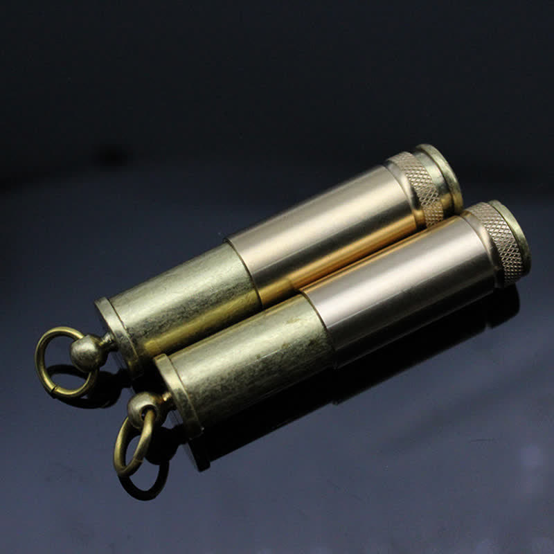 Retro Bronze Schlüsselanhänger Ring Tragbares nachfüllbares Kerosinfeuerzeug