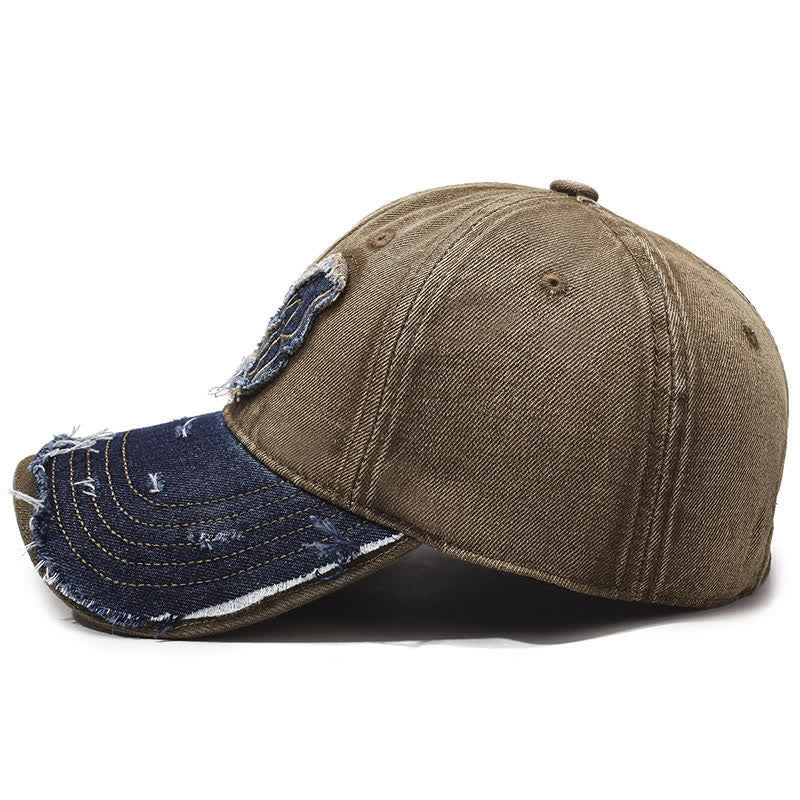 Baseballkappe im Retro-Look mit Schmetterlingsstickerei und passender Waschung