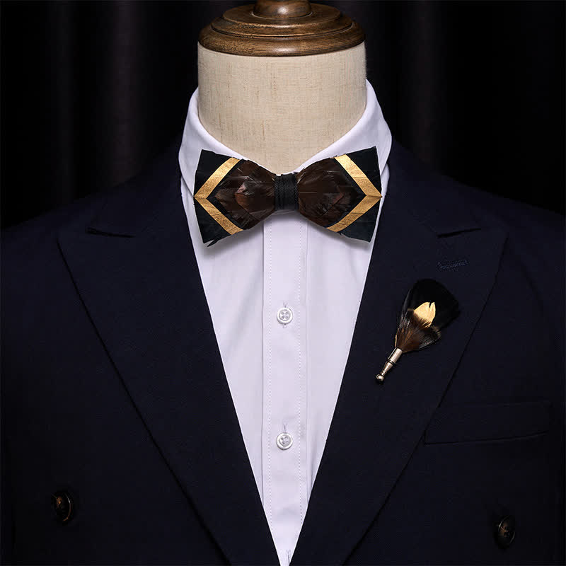 Schillernde Kupferfeder-Fliege mit Anstecknadel