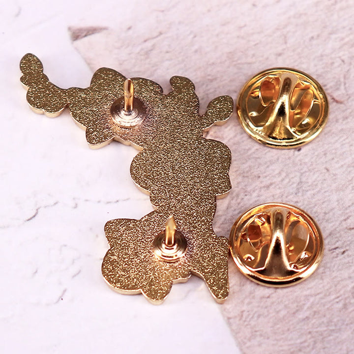 Elegante Orchideen-Anstecknadel aus Emaille für Damen