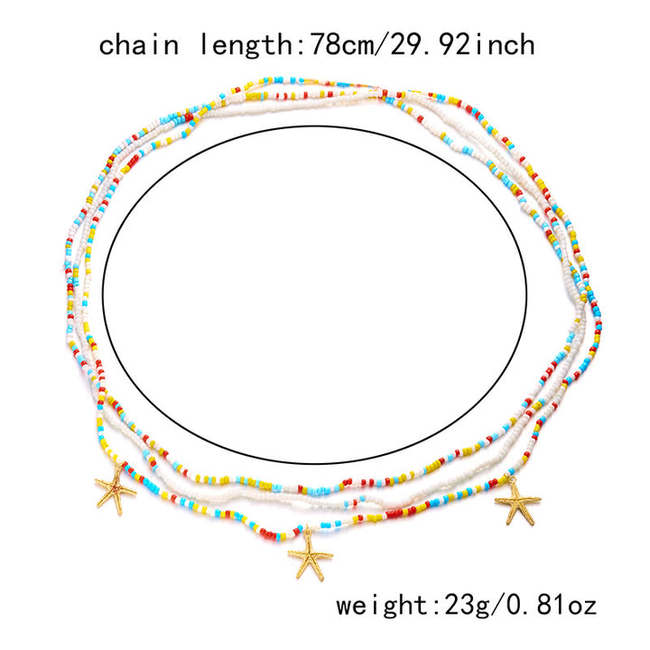 Boho-Sommer-Hüftkette mit bunten Perlen für Damen