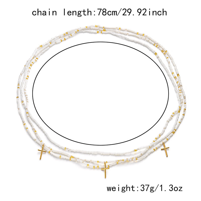 Boho-Hüftkette mit Kreuzperlen für Damen