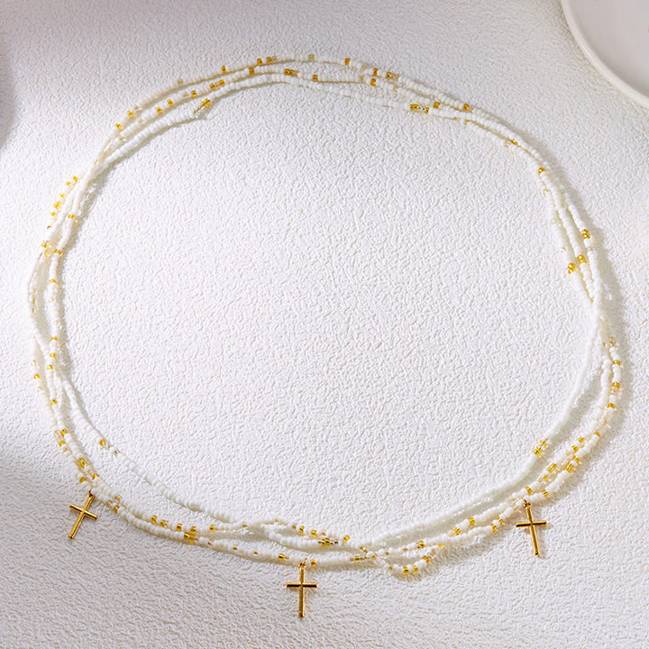 Boho-Hüftkette mit Kreuzperlen für Damen