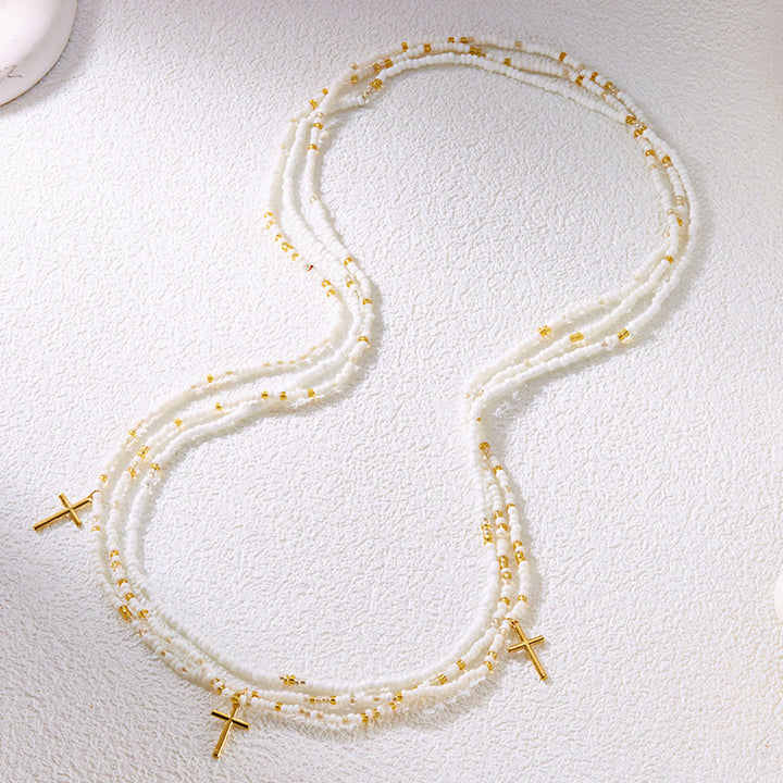Boho-Hüftkette mit Kreuzperlen für Damen
