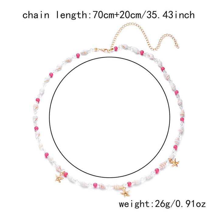 Damen Bohemian Beach Seestern Muschel Taillenkette