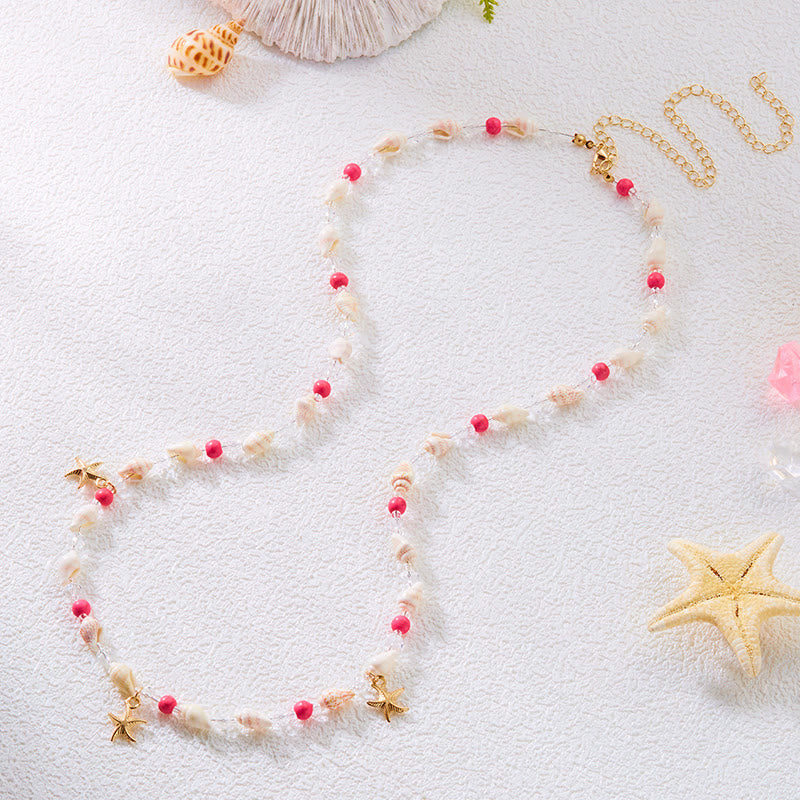 Damen Bohemian Beach Seestern Muschel Taillenkette