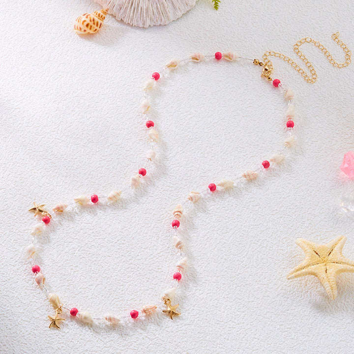 Damen Bohemian Beach Seestern Muschel Taillenkette
