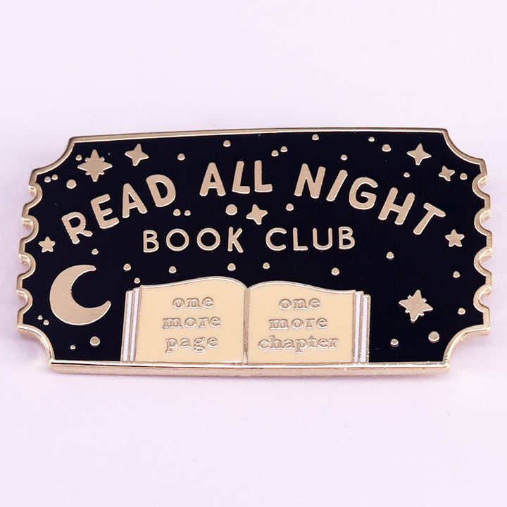 Read All Night Book Club Emaille-Brosche