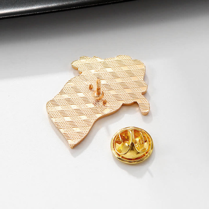 Emaille-Brosche mit Mohnblume und britischer Flagge zum Gedenktag