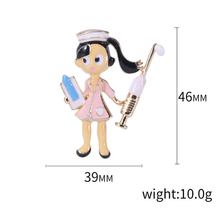 Cartoon Krankenschwester Medizinische Krankenschwester Geschenk Emaille Brosche