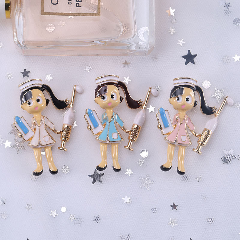 Cartoon Krankenschwester Medizinische Krankenschwester Geschenk Emaille Brosche