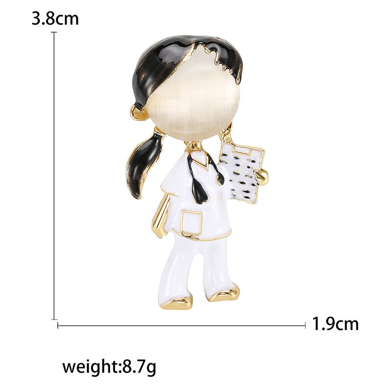 Cut Nurse Medical Serie Krankenschwester Geschenk Emaille Brosche