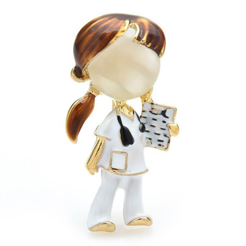 Cut Nurse Medical Serie Krankenschwester Geschenk Emaille Brosche