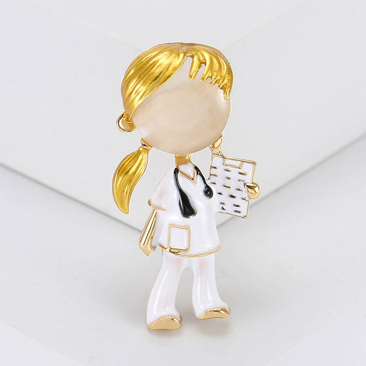 Cut Nurse Medical Serie Krankenschwester Geschenk Emaille Brosche