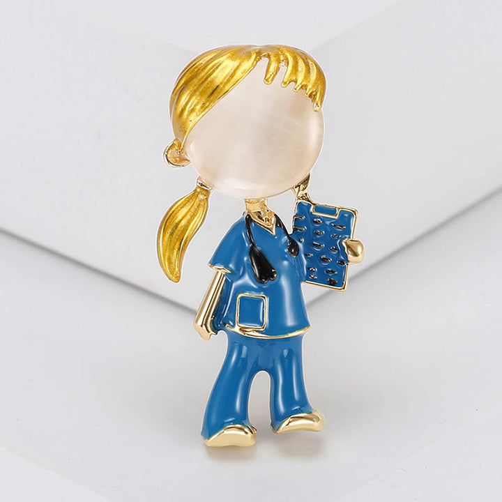 Cut Nurse Medical Serie Krankenschwester Geschenk Emaille Brosche