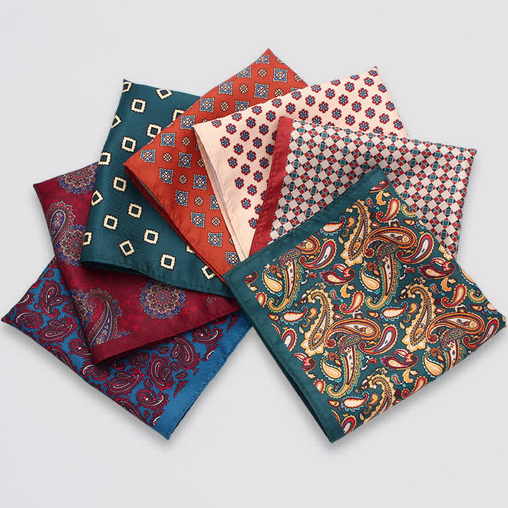 Herren Vintage Paisley Punkte Muster Business Einstecktuch