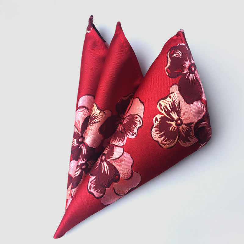 Buntes Einstecktuch für Herren mit Paisley-Blumen für die Hochzeit