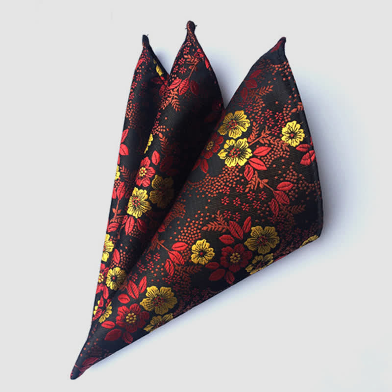 Buntes Einstecktuch für Herren mit Paisley-Blumen für die Hochzeit