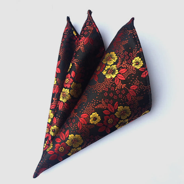 Buntes Einstecktuch für Herren mit Paisley-Blumen für die Hochzeit