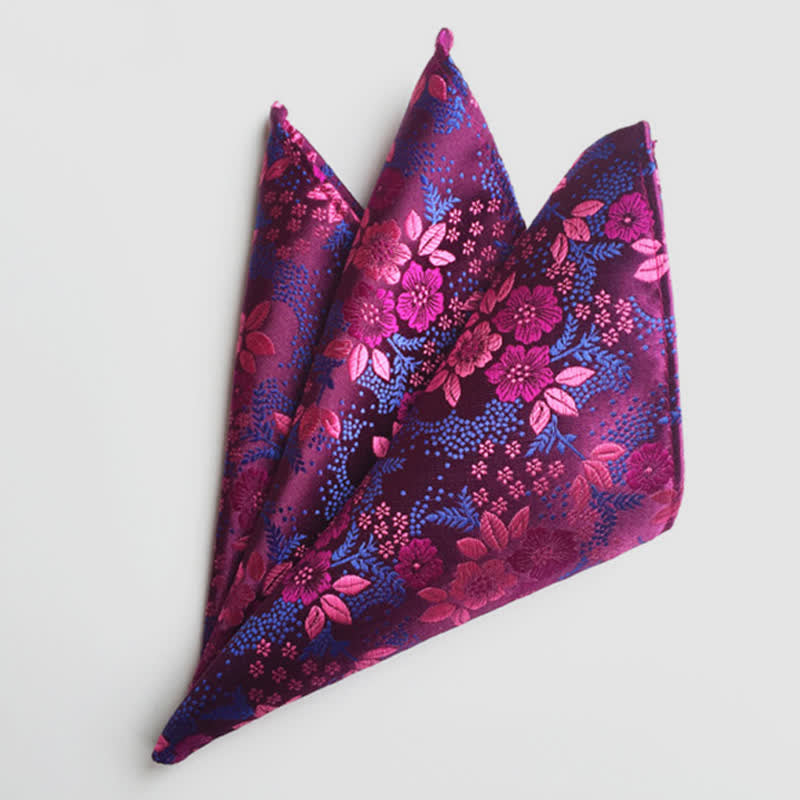 Buntes Einstecktuch für Herren mit Paisley-Blumen für die Hochzeit