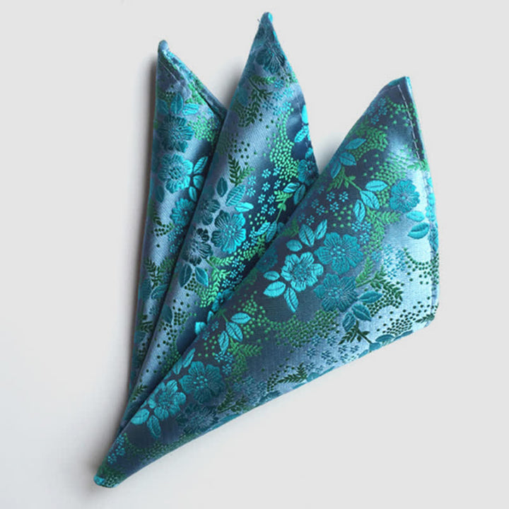 Buntes Einstecktuch für Herren mit Paisley-Blumen für die Hochzeit