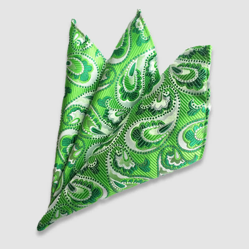 Buntes Einstecktuch für Herren mit Paisley-Blumen für die Hochzeit