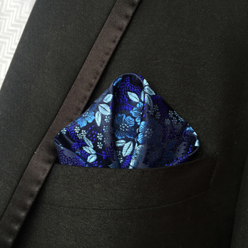 Buntes Einstecktuch für Herren mit Paisley-Blumen für die Hochzeit