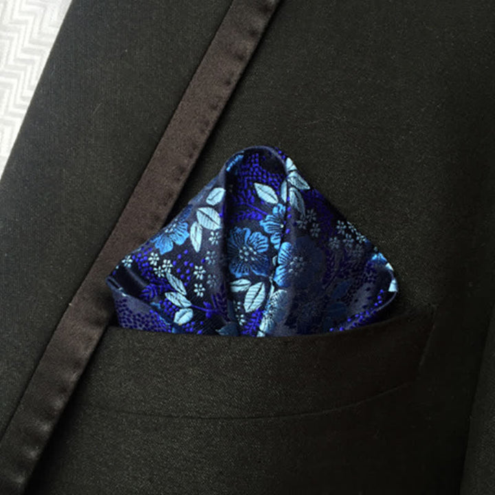 Buntes Einstecktuch für Herren mit Paisley-Blumen für die Hochzeit