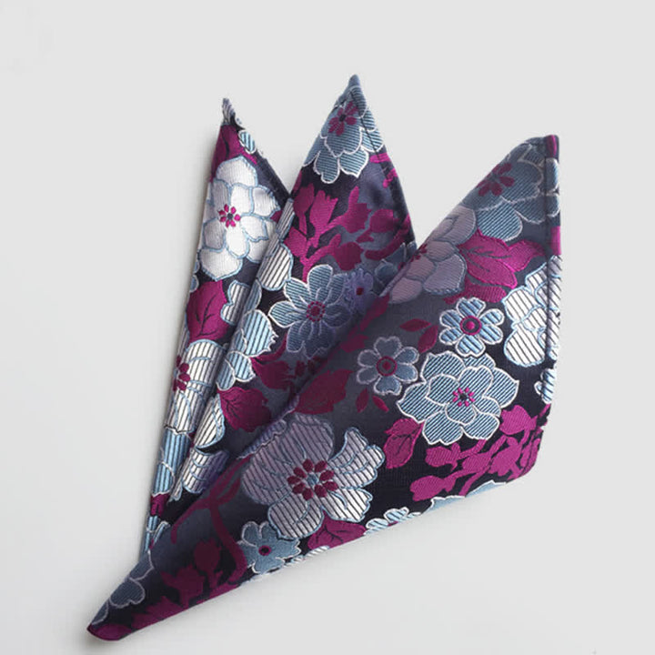 Buntes Einstecktuch für Herren mit Paisley-Blumen für die Hochzeit
