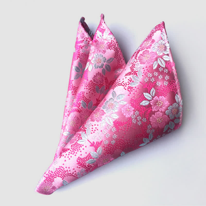 Buntes Einstecktuch für Herren mit Paisley-Blumen für die Hochzeit