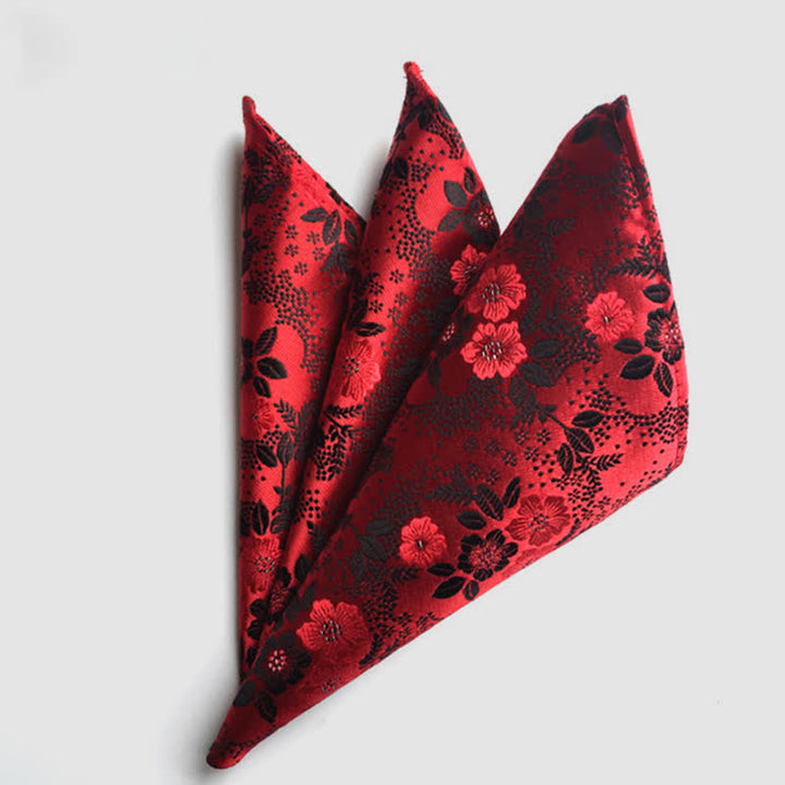 Buntes Einstecktuch für Herren mit Paisley-Blumen für die Hochzeit