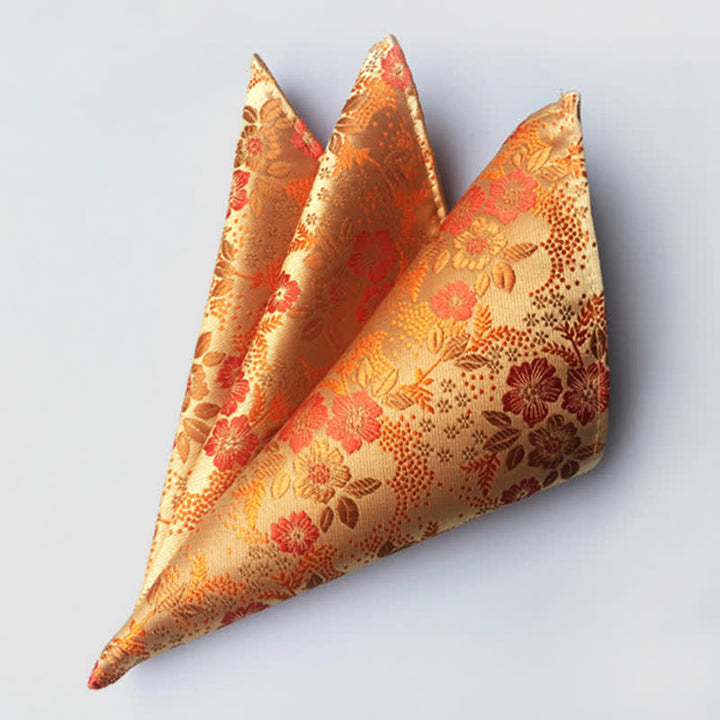 Buntes Einstecktuch für Herren mit Paisley-Blumen für die Hochzeit