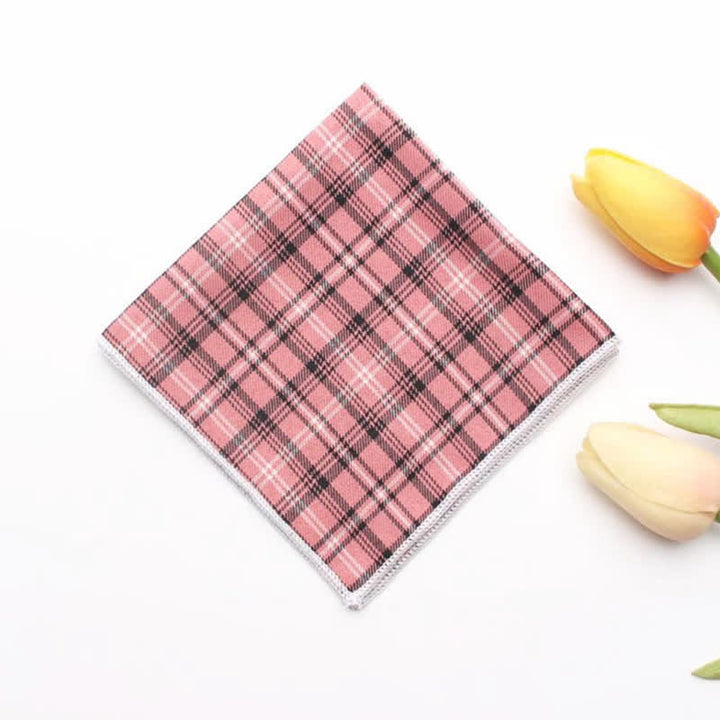 Schlichtes kariertes Einstecktuch aus Baumwolle für Herren