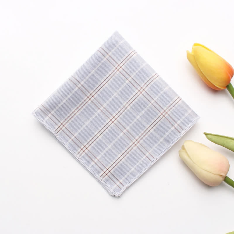 Schlichtes kariertes Einstecktuch aus Baumwolle für Herren