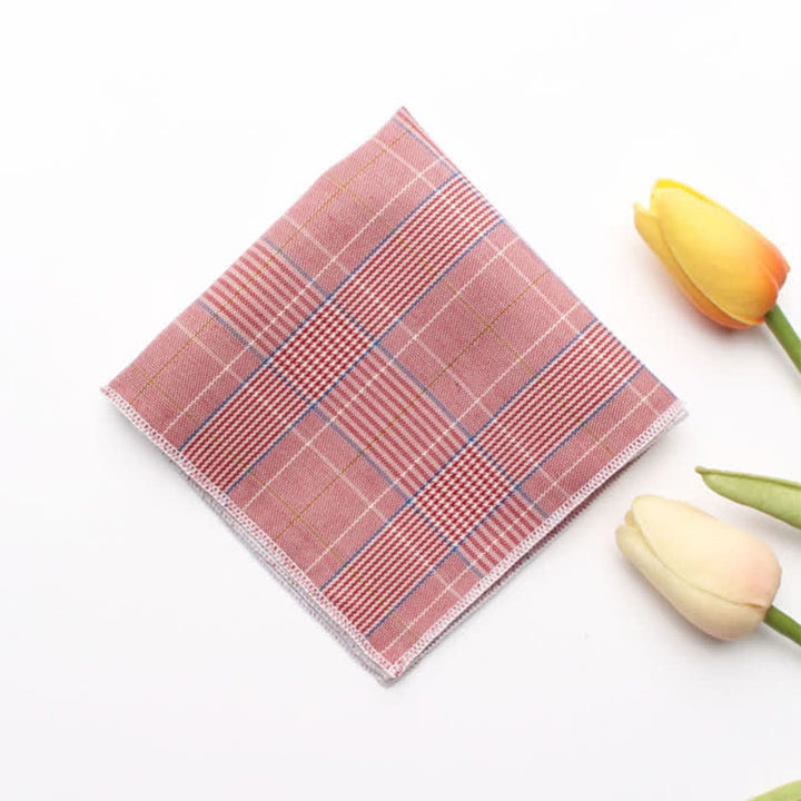 Schlichtes kariertes Einstecktuch aus Baumwolle für Herren