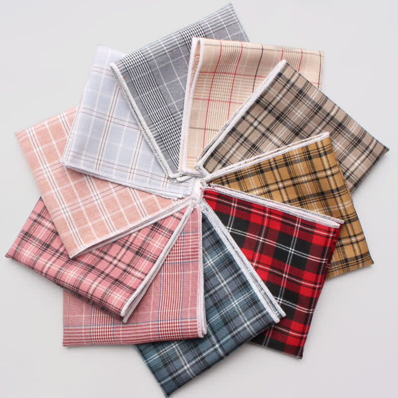 Schlichtes kariertes Einstecktuch aus Baumwolle für Herren