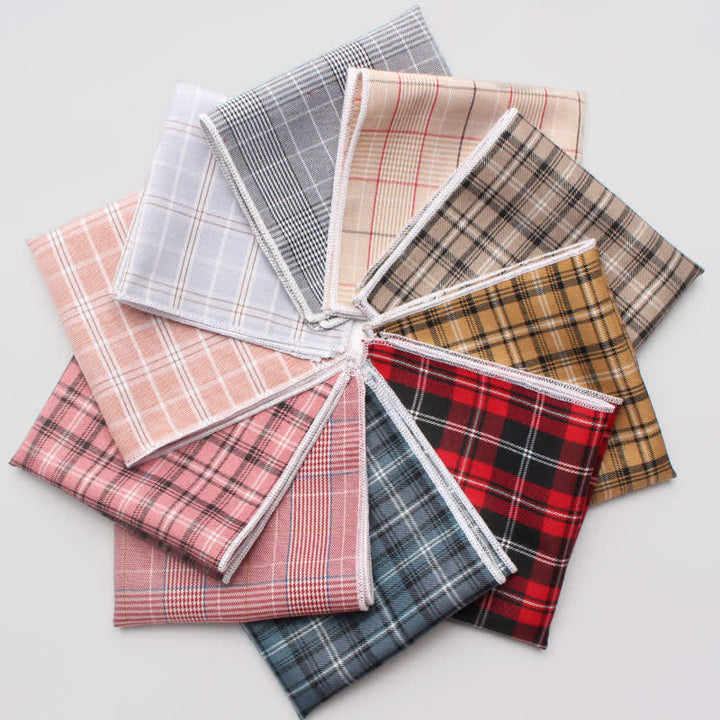 Schlichtes kariertes Einstecktuch aus Baumwolle für Herren