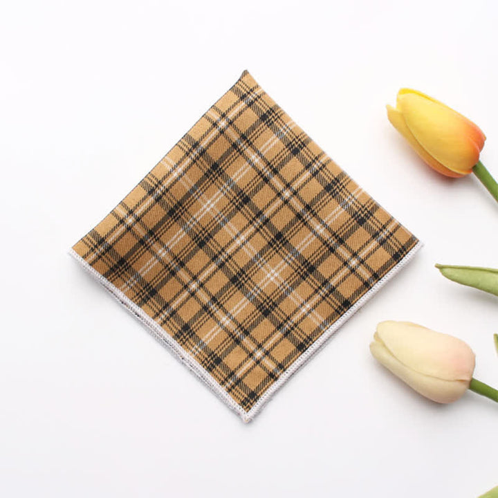 Schlichtes kariertes Einstecktuch aus Baumwolle für Herren