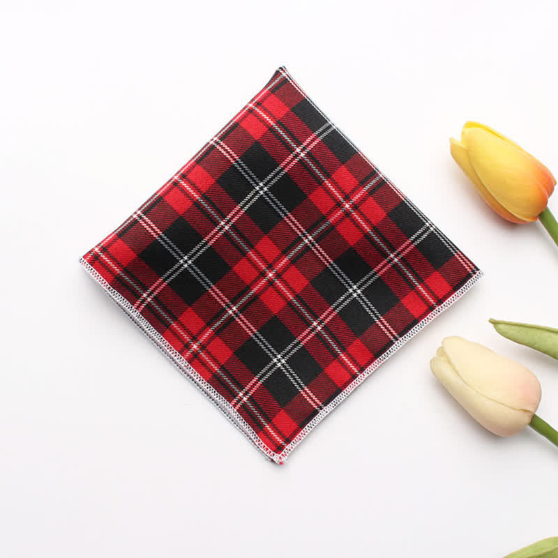 Schlichtes kariertes Einstecktuch aus Baumwolle für Herren