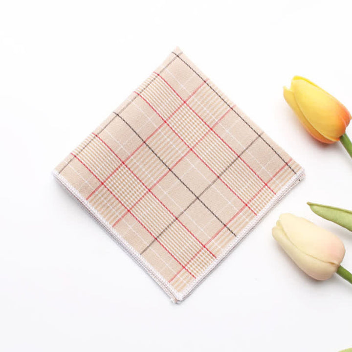 Schlichtes kariertes Einstecktuch aus Baumwolle für Herren