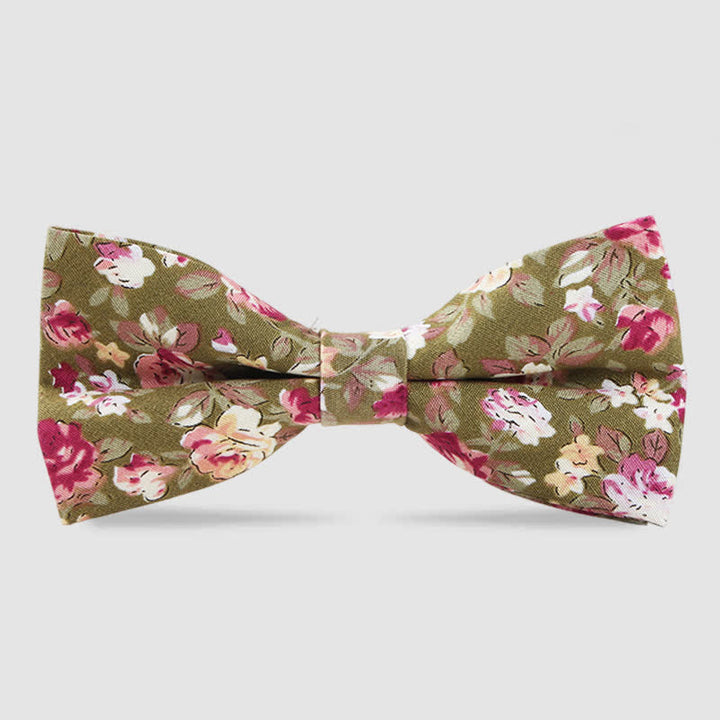 Herren Baumwolle Wald Blumenmuster Fliege