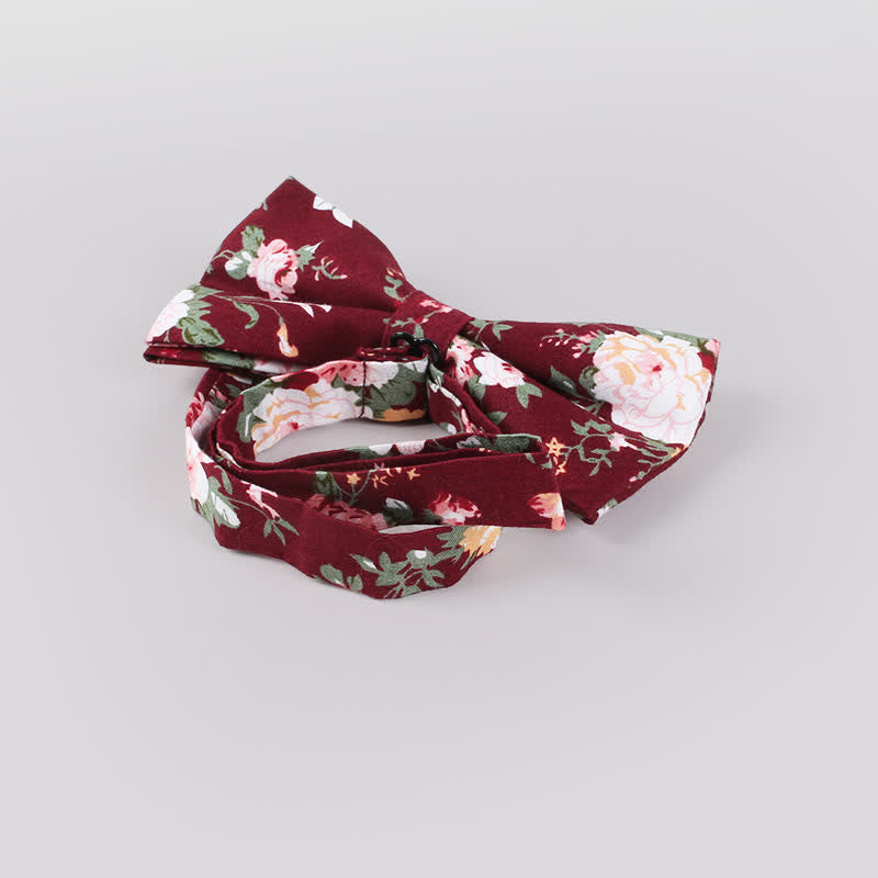 Herren Baumwolle Wald Blumenmuster Fliege