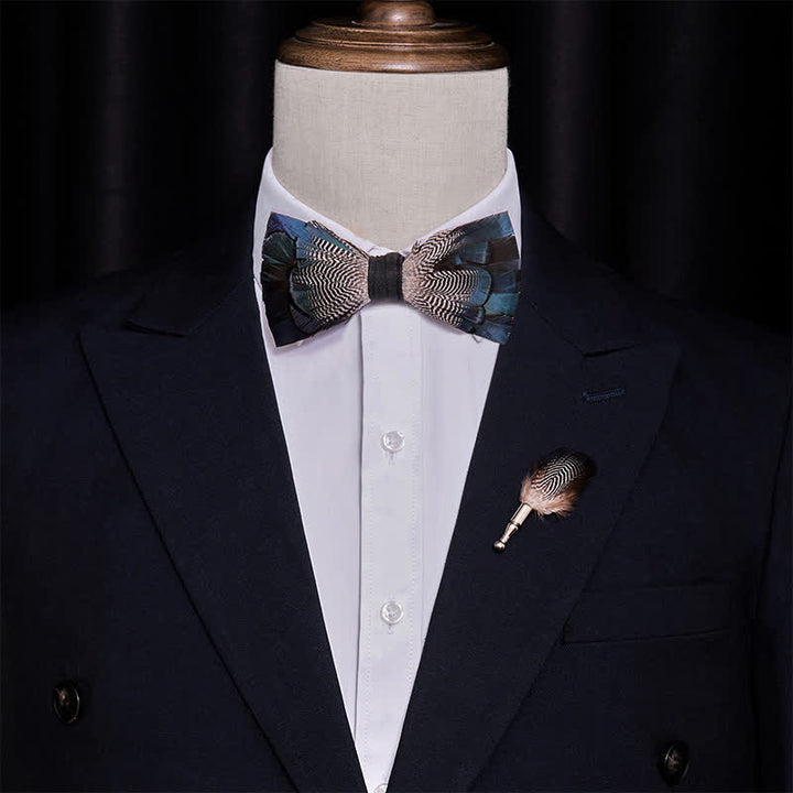 Blaue und weiße Stockenten-Feder-Fliege für Kinder mit Reversnadel