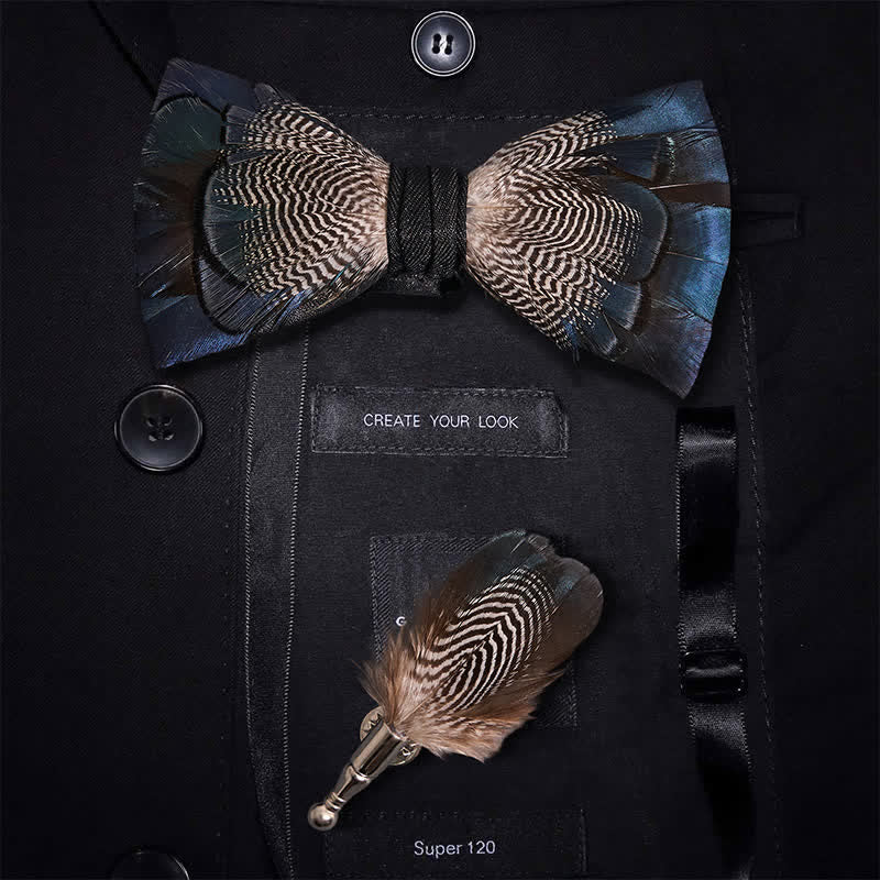 Blaue und weiße Stockenten-Feder-Fliege für Kinder mit Reversnadel