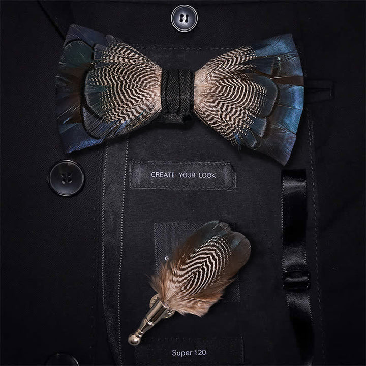 Blaue und weiße Stockenten-Feder-Fliege für Kinder mit Reversnadel