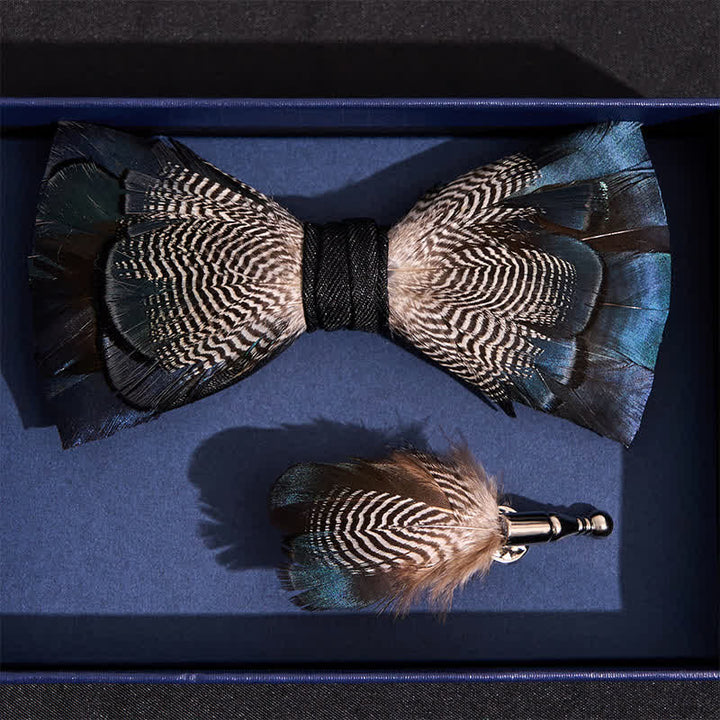 Blaue und weiße Stockenten-Feder-Fliege für Kinder mit Reversnadel