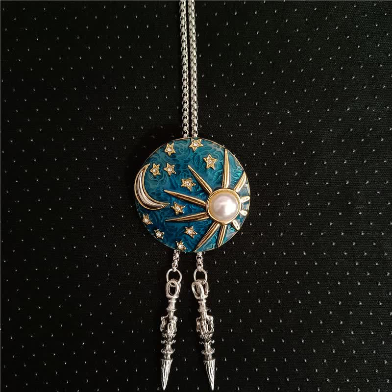 Vintage Sonne und Mond mit Perle Bolotie