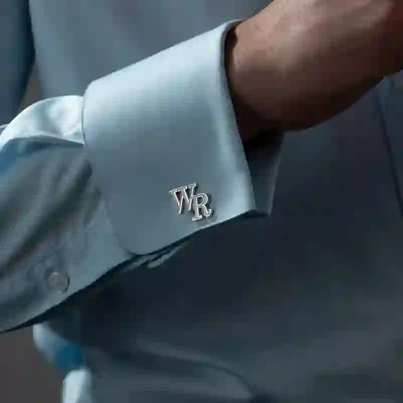 1 Paar benutzerdefinierte Buchstabenknopfabdeckungen Set Anzugmanschettenknöpfe