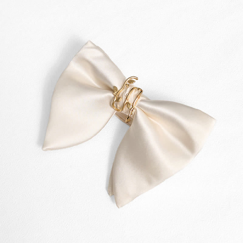 Übergroßes, spitzes Einstecktuch mit goldener Weinblatt-Fliege für Herren