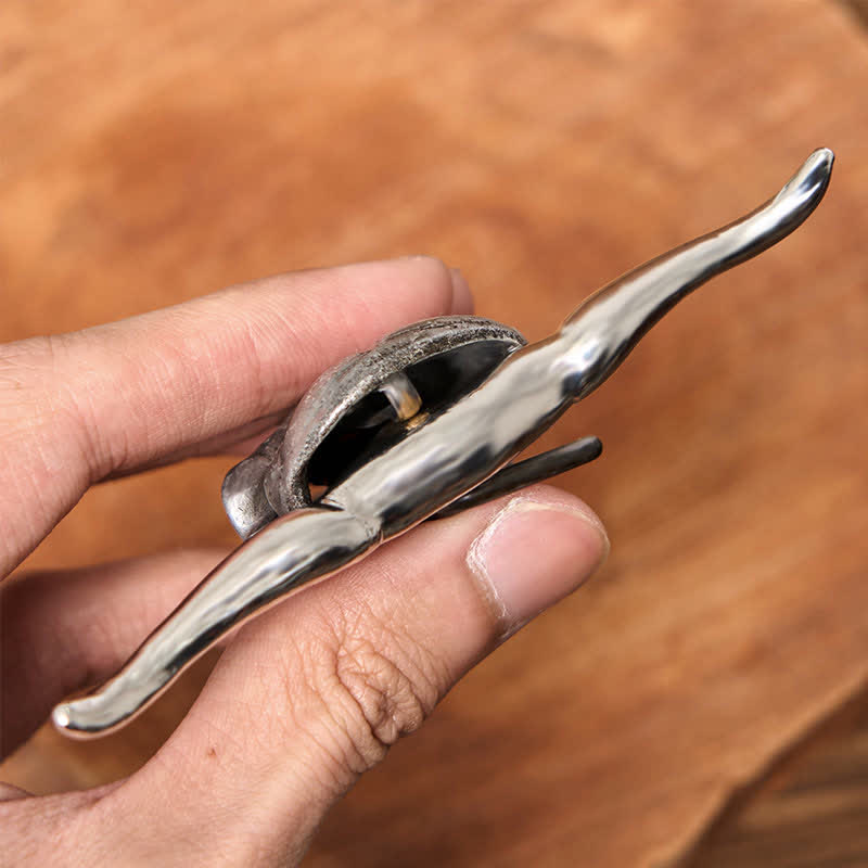Einzigartiger Longhornkopf DIY verstecktes Messer Silberschnalle Ledergürtel
